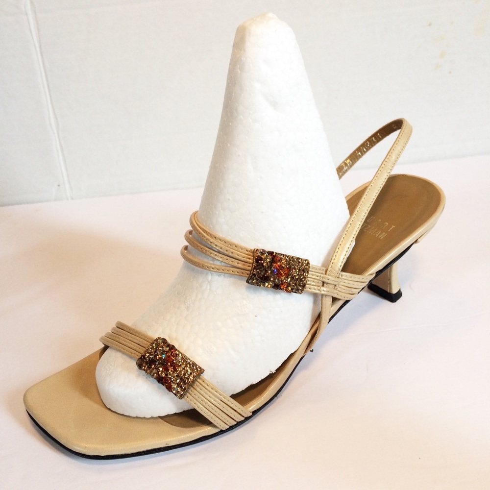 Stuart Weitzman Rhinestone Embellished Sandals - Picture 1 of 7